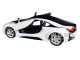 2018 BMW i8 Coupe Metallic White Black Top 1/24 Diecast Model Car Motormax 79359