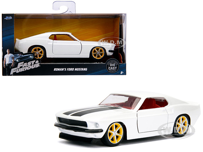 Roman's Ford Mustang White Red Interior Fast Furious Movie 1/32 Diecast Model Car Jada 99517