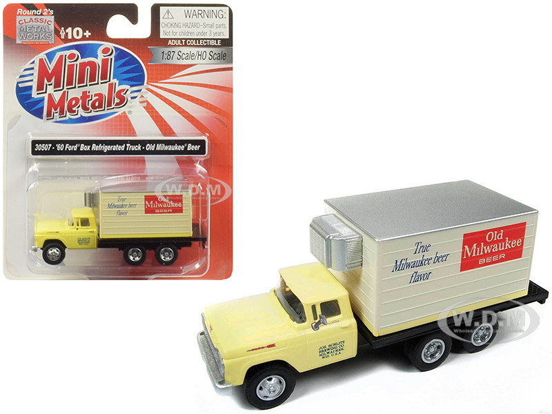1960 Ford Box Reefer Refrigerated Truck Old Milwaukee Beer Yellow 187 Ho Scale Model By Classic Metal Works