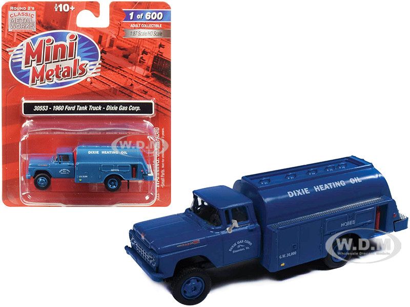 1960 Ford Tank Truck Dixie Gas Corp Blue 187 Ho Scale Model By Classic Metal Works