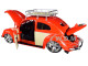 1951 Volkswagen Beetle Roof Rack Orange Red Classic Muscle 1/18 Diecast Model Car Maisto 32614