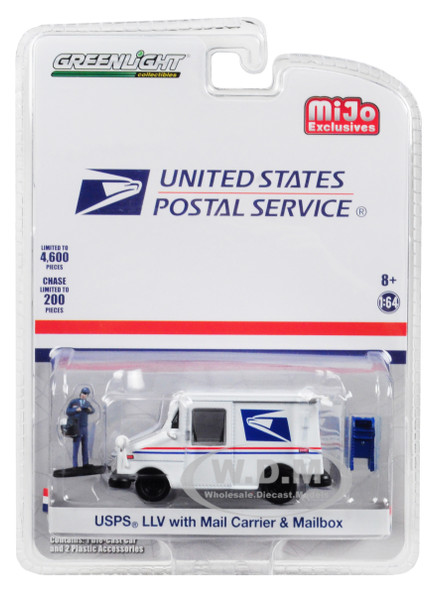 USPS United States Postal Service LLV Postal Mail Delivery Vehicle Mail Carrier Mailbox Accessories Limited Edition 4600 pieces Worldwide 1/64 Diecast Model Car Greenlight 51280