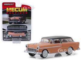 1955 Chevrolet Nomad Coral Shadow Gray Top Las Vegas 2018 Mecum Auctions Collector Cars Series 3 1/64 Diecast Model Car Greenlight 37170 A