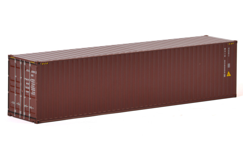 40' Container Dark Brown WSI Premium Line 1/50 Diecast Model WSI Models 04-1171