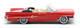 1961 Chrysler 300 Convertible Mardi Gras Red 1/87 HO Scale Diecast Model Car Oxford Diecast 87CC61001