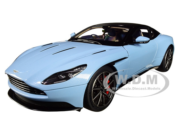 Aston Martin DB11 Q Frosted Glas Blue Black Top 1/18 Model Car