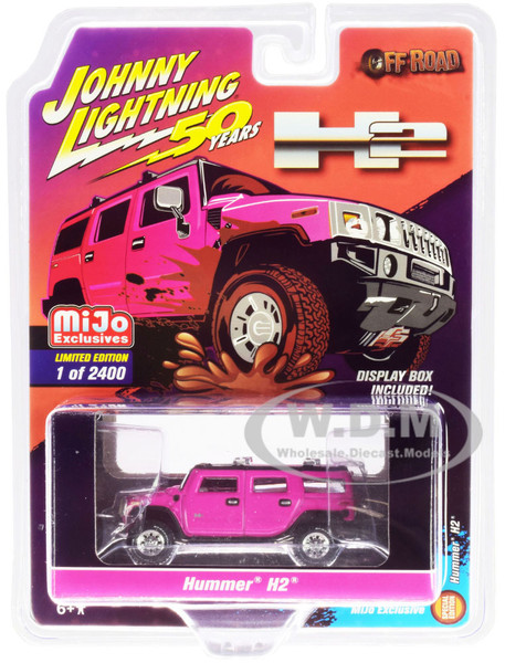 Hummer H2 Pink Off Road Johnny Lightning 50th Anniversary Limited Edition 2400 pieces Worldwide 1/64 Diecast Model Car Johnny Lightning JLCP7210