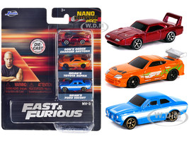 Fast & Furious 3 piece Set Nano Hollywood Rides Series 1 Diecast Model Cars Jada 31124