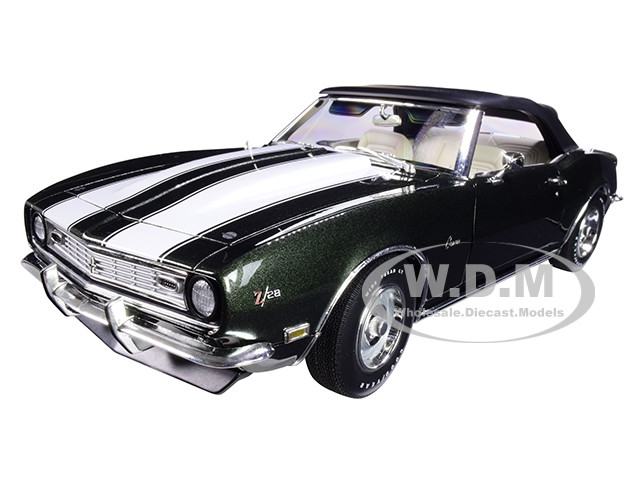 1968 Chevrolet Camaro Z 28 Convertible Dark Fathom Green Metallic White Stripes Limited Edition 570 Pieces 1968 Chevrolet Camaro Z 28 Convertible Dark Fathom Green Metallic White Stripes Limited Edition 570 Pieces