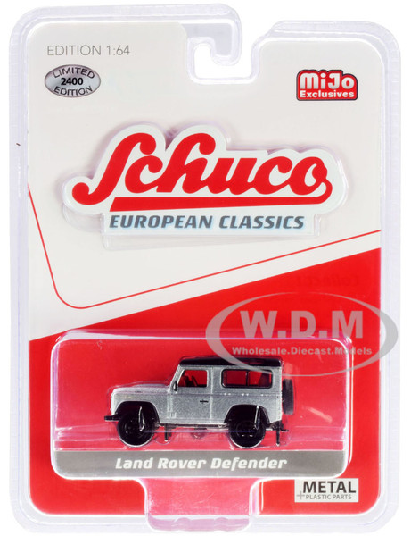 Land Rover Defender Silver European Classics Series Limited Edition 2400 pieces Worldwide 1/64 Diecast Model Car Schuco 8600