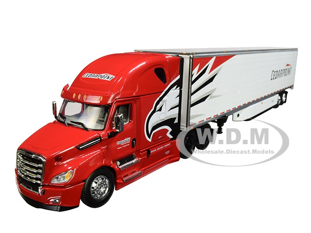 2018 Freightliner Cascadia With High Roof Sleeper Cab And 53 Utility Reefer Refrigerated Trailer Cedarpoint Trucking 1 64 Diecast Model By