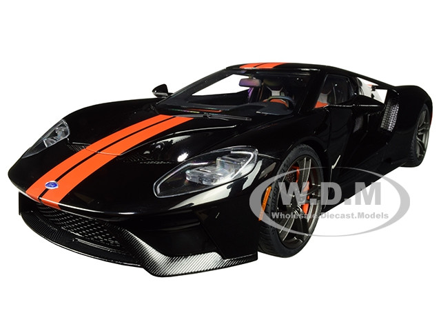 2017 Ford GT Shadow Black Orange Stripes 1/18 Model Car 2017 Ford GT Shadow Black Orange Stripes 1/18 Model Car