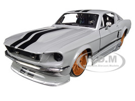 1967 Ford Mustang GT 5.0 Gray Black Stripes Classic Muscle 1/24 Diecast Model Car Maisto 31094