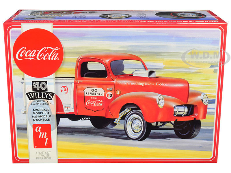 Skill 3 Model Kit 1940 Willys Gasser Pickup Truck Coca Cola 1/25 Scale Model AMT AMT1145 M