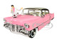 1955 Cadillac Fleetwood Series 60 Pink Elvis Presley Diecast Figurine 1/24 Diecast Model Car Jada 31007