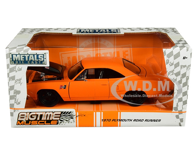 1970 Plymouth Road Runner Orange Black Hood Bigtime Muscle 1