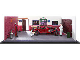 1930 Alfa Romeo 6C 1750 GS Red Two Mechanics Garage Workshop Diorama Limited Edition 200 pieces Worldwide 1/18 Diecast Model Car CMC A-015