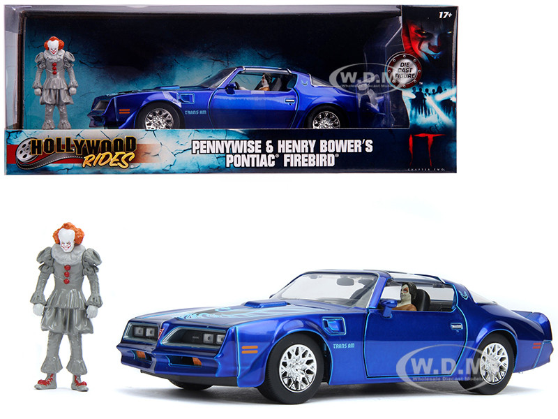 Henry Bower's Pontiac Firebird Trans Am Candy Blue Pennywise Diecast  Figurine It Chapter Two 2019 Movie