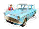 1959 Ford Anglia Light Blue Weathered Harry Potter Diecast Figurine 1/24 Diecast Model Car Jada 31127