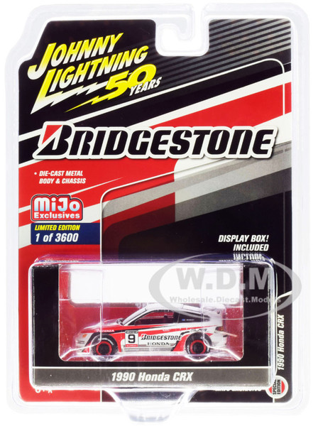 1990 Honda CRX #9 Bridgestone Johnny Lightning 50th Anniversary Limited Edition 3600 pieces Worldwide 1/64 Diecast Model Car Johnny Lightning JLCP7199