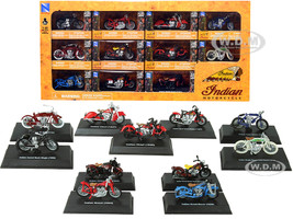 Indian Motorcycle Set of 11 pieces 1/32 Diecast Motorcycle Models New Ray SS-06065