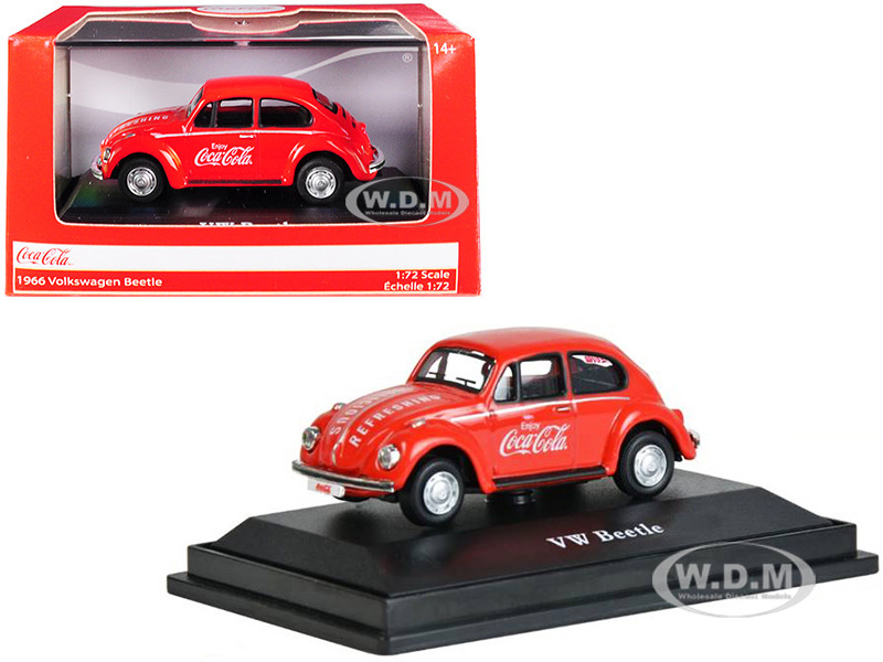 1966 Volkswagen Beetle Coca Cola Red 1/72 Diecast Model Car Motor