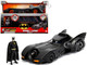 Model Kit Batmobile Matt Black Batman Diecast Figure Batman 1989 Movie Build N' Collect 1/24 Diecast Model Car Jada 30874