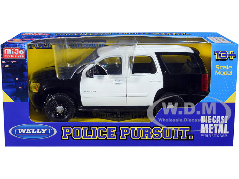 2008 Chevrolet Tahoe Unmarked Police Car Black White 1/24 Diecast