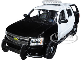 2008 Chevrolet Tahoe Unmarked Police Car Black White 1/24 Diecast Model Car Welly 22509