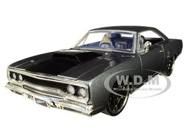Dom's Plymouth Road Runner Metallic Gray Black Hood Stripe Fast & Furious Movie 1/24 Diecast Model Car Jada 30745