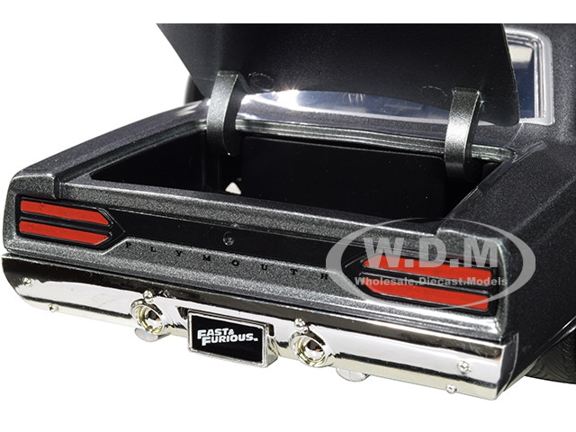 Dom's Plymouth Road Runner Metallic Gray Black Hood Stripe