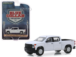2019 Chevrolet Silverado 1500 Pickup Truck White Blue Collar Collection Series 6 1/64 Diecast Model Car Greenlight 35140 F