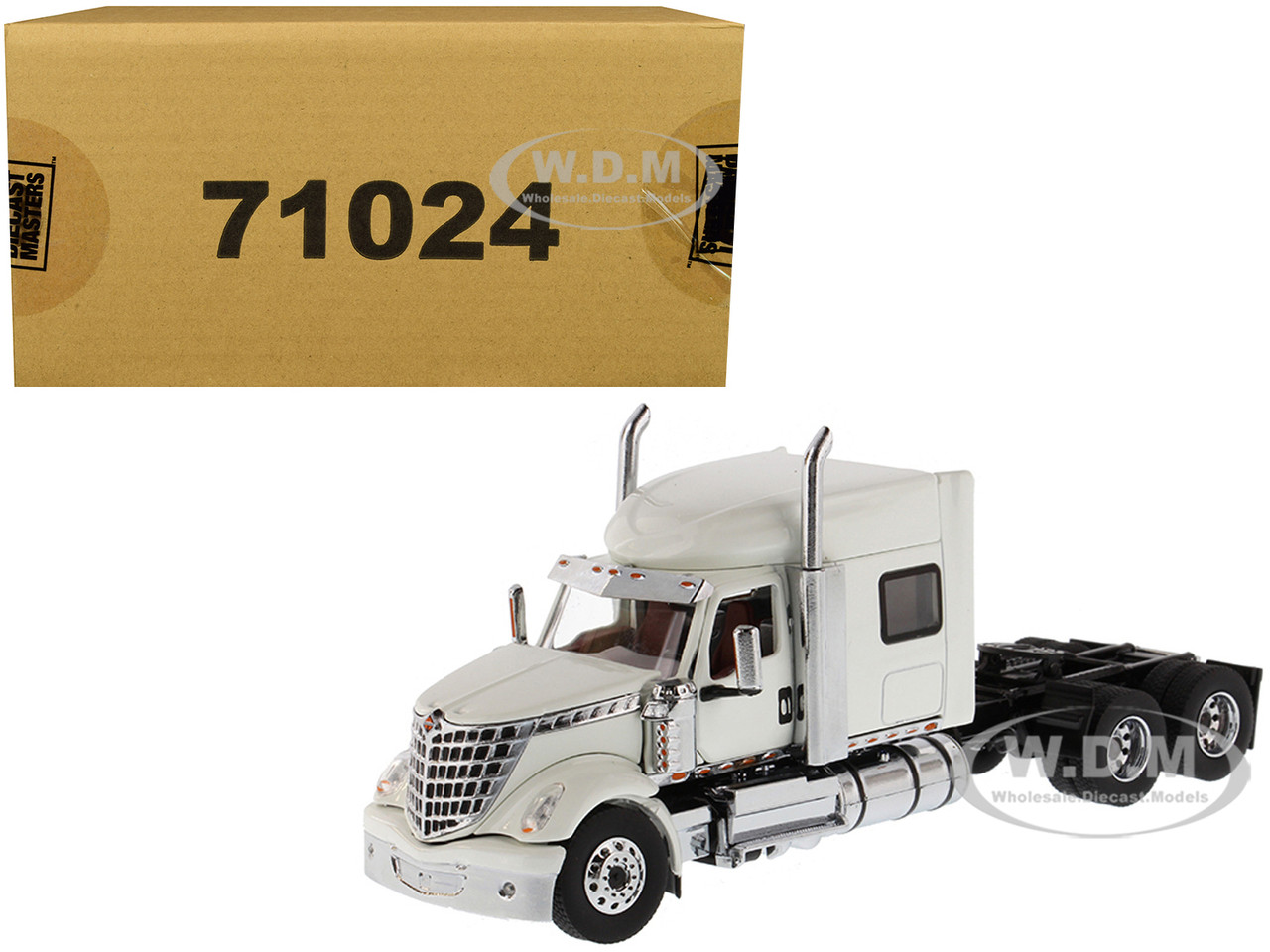 International Lonestar Sleeper Cab Truck Tractor White 1 50 Diecast Model By Diecast Masters