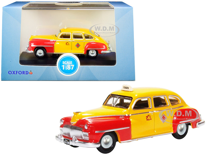 1946 1948 DeSoto Suburban Yellow Red San Francisco Taxi The Godfather Movie 1/87 HO Scale Diecast Model Car Oxford Diecast 87DS46002