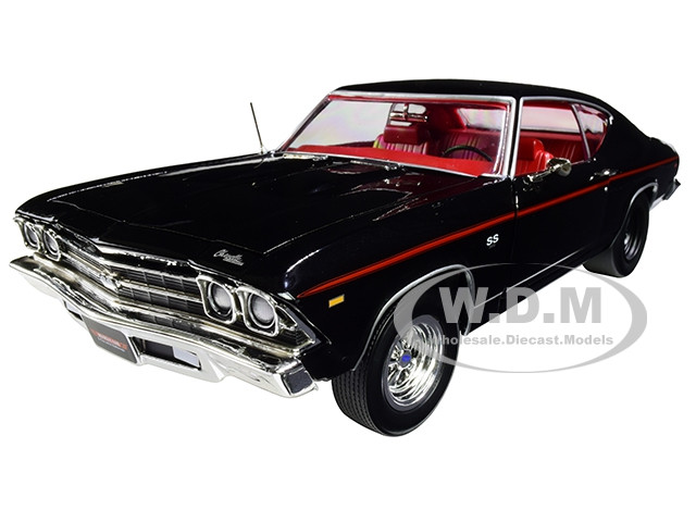 1969 Chevrolet Chevelle Ss 396 Tuxedo Black With Red Interior Muscle Car Corvette Nationals Mcacn Limited Edition To 1 002 Pieces Worldwide 1 18