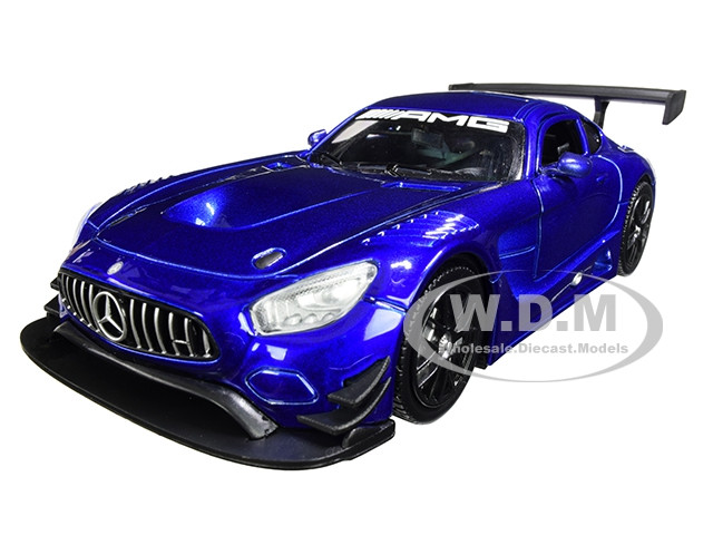 Mercedes AMG GT3 Bright Blue 1/24 Diecast Model Car Motormax 73386