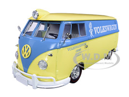 1960 Volkswagen Delivery Van Yukon Yellow Dove Blue Stripe Volkswagenwerk GMBH Limited Edition 5880 pieces Worldwide 1/24 Diecast Model M2 Machines 40300-76 B