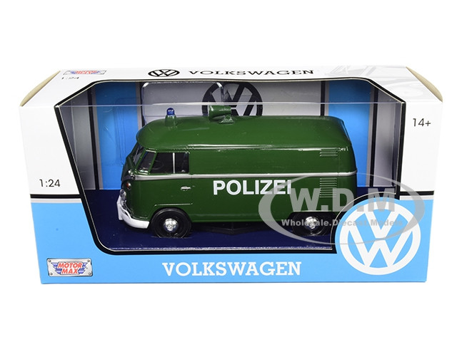 Volkswagen Type 2 T1 Police Van Polizei Dark Green 1/24