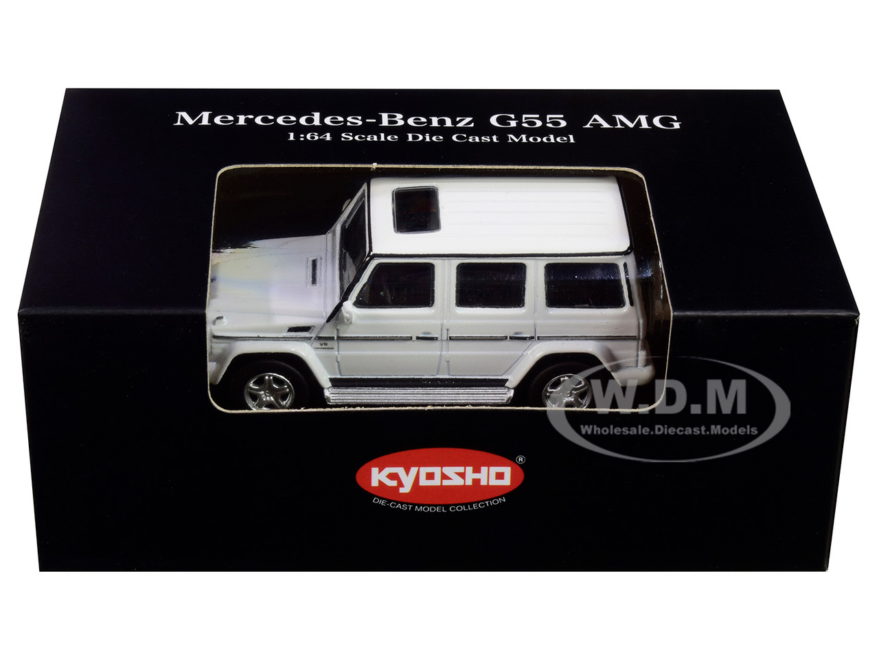 KYOSHO 1:64 Scale White MERCEDES-BENZ G55 AMG G-Wagon G-Class SUV w/Plastic Box
