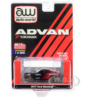 2017 Ford Mustang ADVAN Yokohama Red Black Limited Edition 3600 pieces Worldwide 1/64 Diecast Model Car Autoworld CP7584