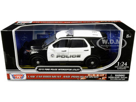 2015 Ford Police Interceptor Utility San Gabriel Police California Black White 1/24 Diecast Model Car Motormax 76964
