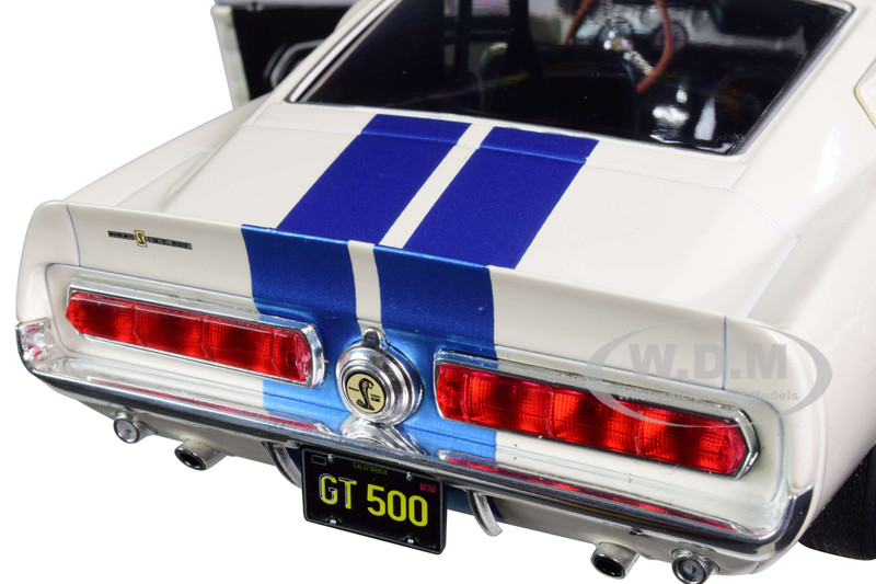 SOLIDO S1802901 1967 SHELBY MUSTANG GT 500 1/18 WHITE with BLUE STRIPES