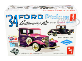 Skill 2 Model Kit 1934 Ford Pickup Truck 3 in 1 Kit Trophy Series 1/25 Scale Model AMT AMT1120