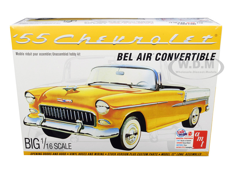 Skill 3 Model Kit 1955 Chevrolet Bel Air Convertible 2 in 1 Kit 1/16 Scale Model AMT AMT1134