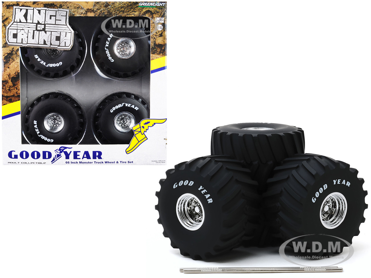 Truck Wheels And Tires >> 66 Inch Monster Truck Goodyear Wheels And Tires 6 Piece Set Kings Of Crunch 1 18 By Greenlight Truck Wheels And Tires >> 66 Inch Monster Truck Goodyear Wheels And Tires 6 Piece Set Kings Of Crunch 1 18 By Greenlight