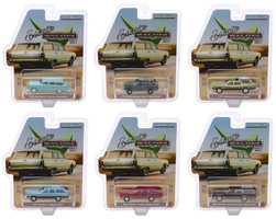 Estate Wagons Series 4 6 piece Set 1/64 Diecast Model Cars Greenlight 29970