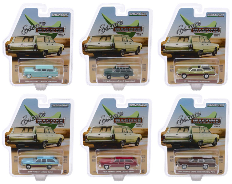 Estate Wagons Series 4 6 piece Set 1/64 Diecast Model Cars Greenlight 29970