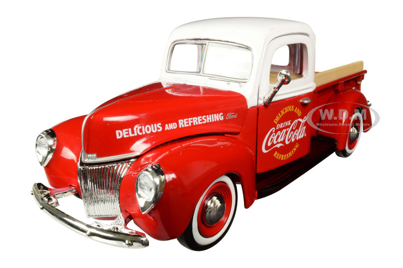 1940 Ford Pickup Truck Coca Cola Red White Coca Cola Cooler Accessory 1/24 Diecast Model Car Motorcity Classics 424040
