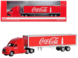 Classic Long Hauler Tractor Trailer Coca Cola Red 1/87 HO Scale Diecast Model Motorcity Classics 487010