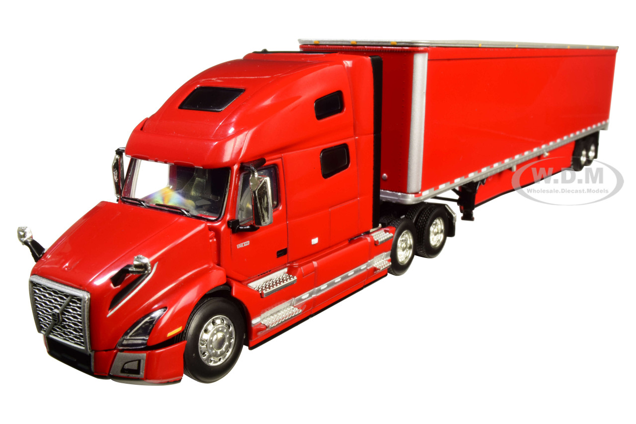 Dcp 1//64 Volvo 760 Viper Red High Roof Sleeper 53’ Dry Van Trailer Semi Farm Toy